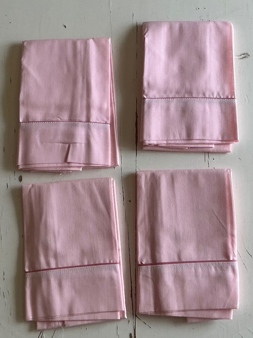 NWOT 4 Vintage Fieldcrest Cannon Cotton Fresh Pink standard Pillowcases